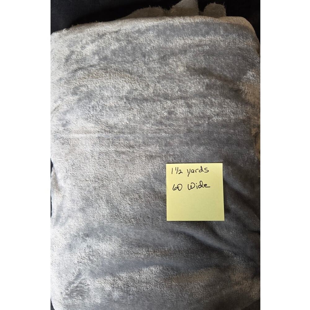1 1/2 Yards Gray Minky Fabric